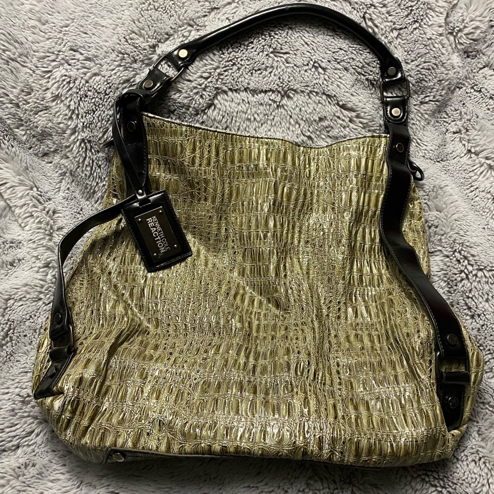 Gator print (100% PVC, no gators injured) shoulder bag
